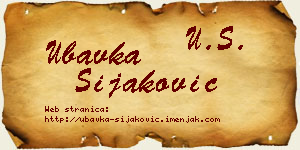 Ubavka Šijaković vizit kartica